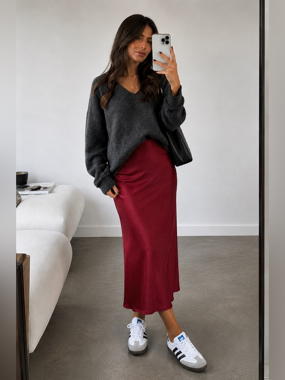 GAP Satin Bias Cut Midi Skirt Red NWT Size Medium Slip Skirt Holiday Party